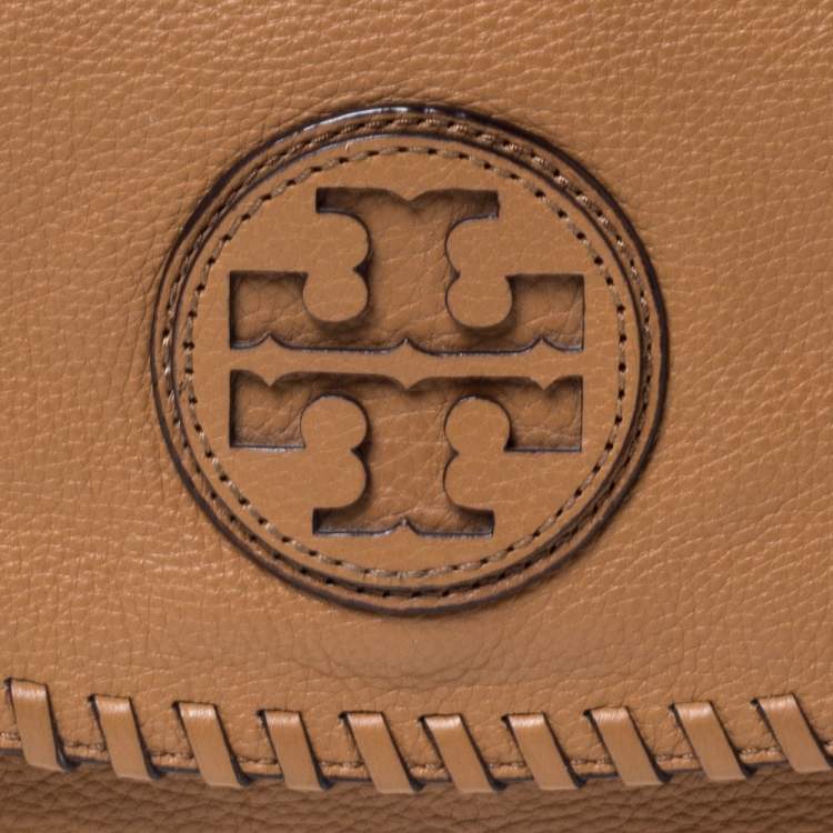 Pre Owned Tory Burch Tan Leather Chelsea Flap Shoulder Bag