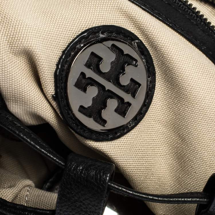 Pre Owned Tory Burch Black Leather Drawstring Crossbody Bag