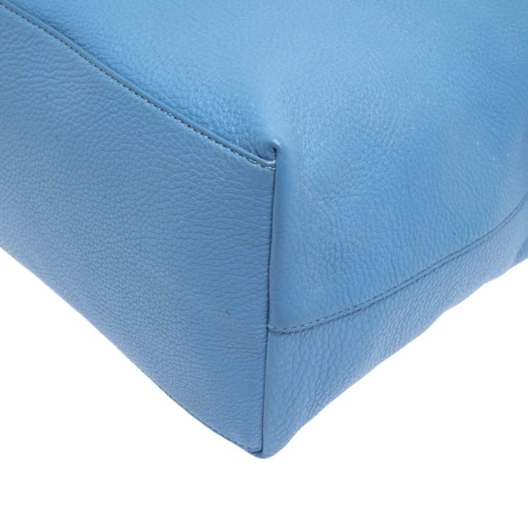 Pre Owned Tory Burch Blue Leather Brody Drawstring Backpack