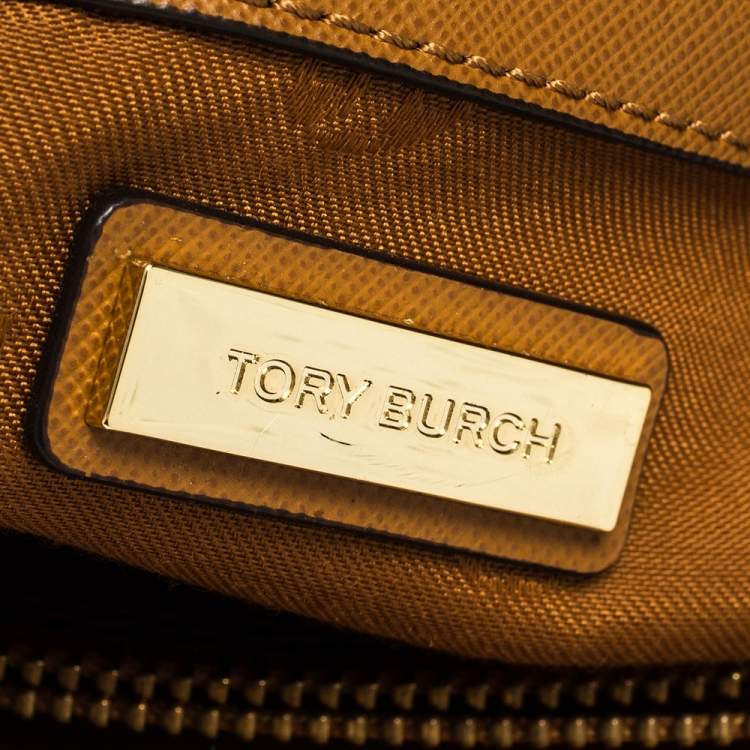 Pre Owned Tory Burch Brown Leather Robinson Dome Satchel
