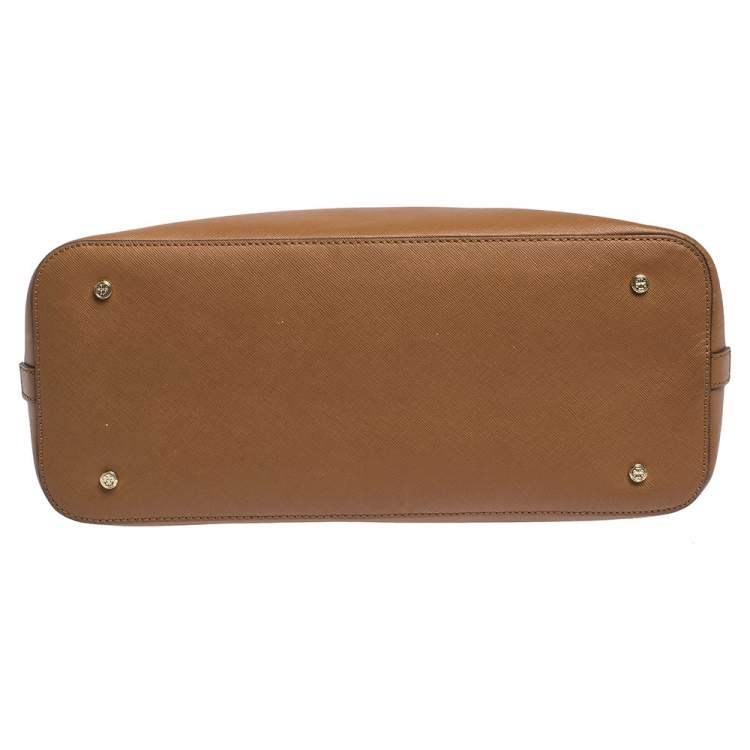 Pre Owned Tory Burch Brown Leather Robinson Dome Satchel