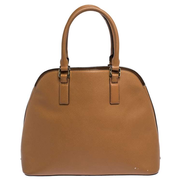 Pre Owned Tory Burch Brown Leather Robinson Dome Satchel