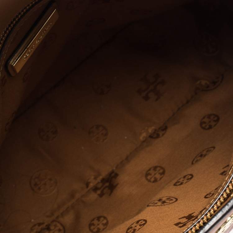 Pre Owned Tory Burch Brown Leather Robinson Dome Satchel