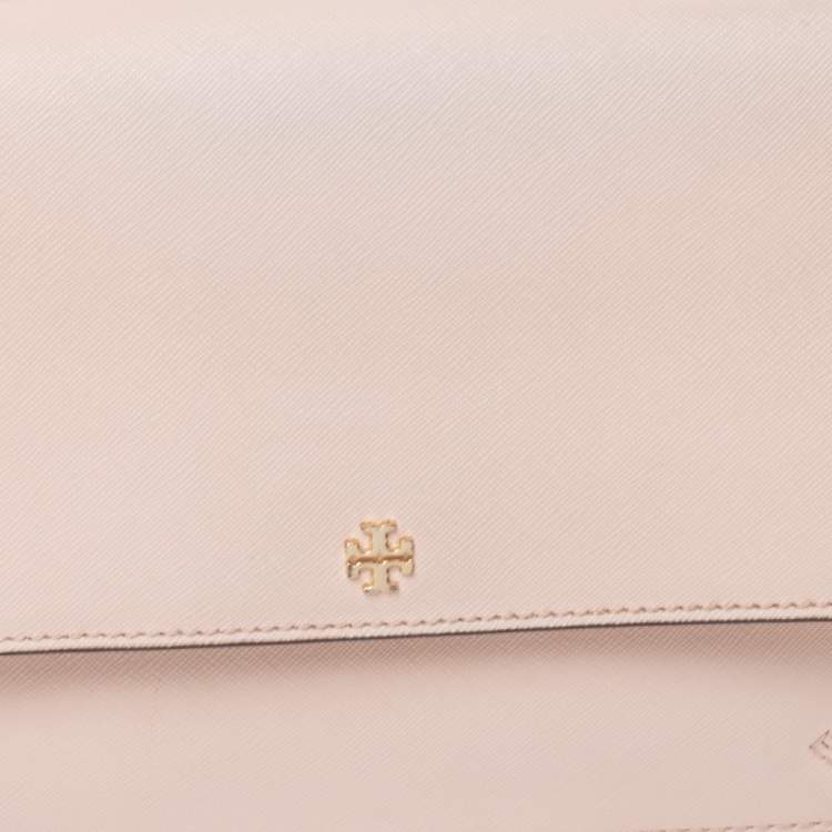مملوكة مسبقًا Tory Burch Coral Pink Leather Flap Shoulder Bag