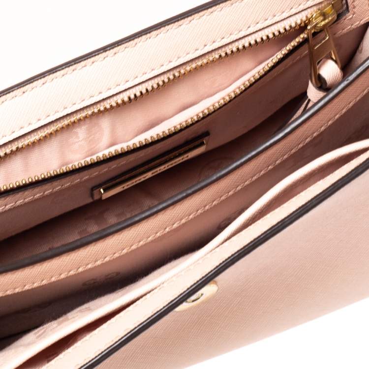 مملوكة مسبقًا Tory Burch Coral Pink Leather Flap Shoulder Bag