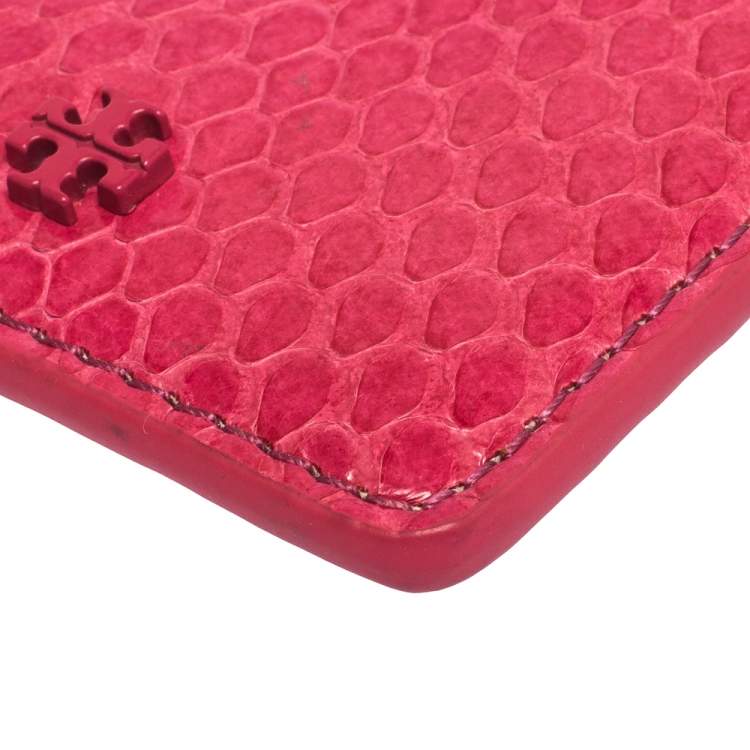 Pre Owned Tory Burch Multicolor Snakeskin Effect Leather Card Holder