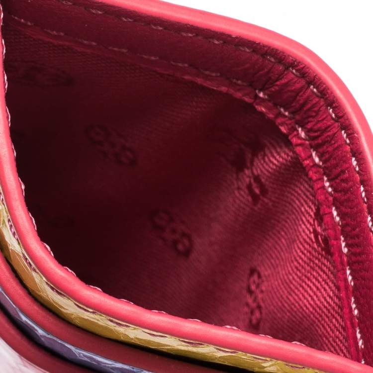 Pre Owned Tory Burch Multicolor Snakeskin Effect Leather Card Holder