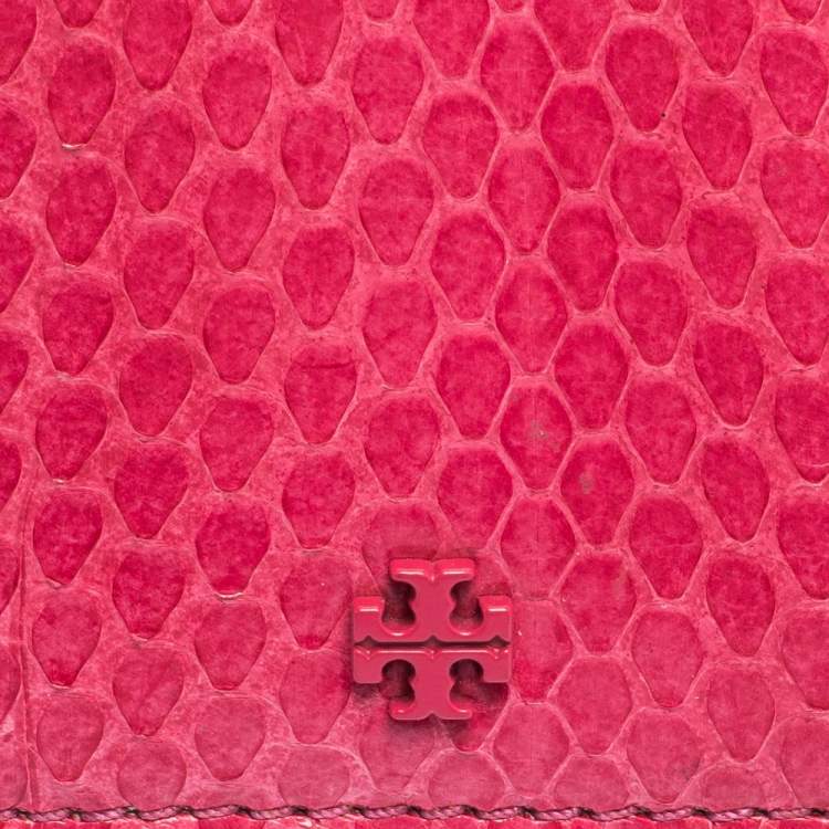 Pre Owned Tory Burch Multicolor Snakeskin Effect Leather Card Holder