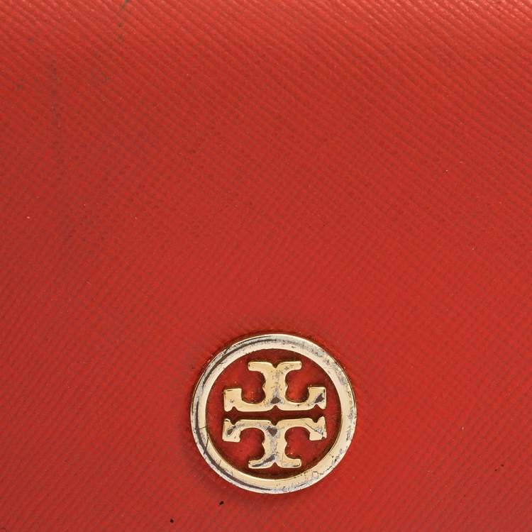 Pre Owned Tory Burch Red Leather Robinson Flap Continental Wallet