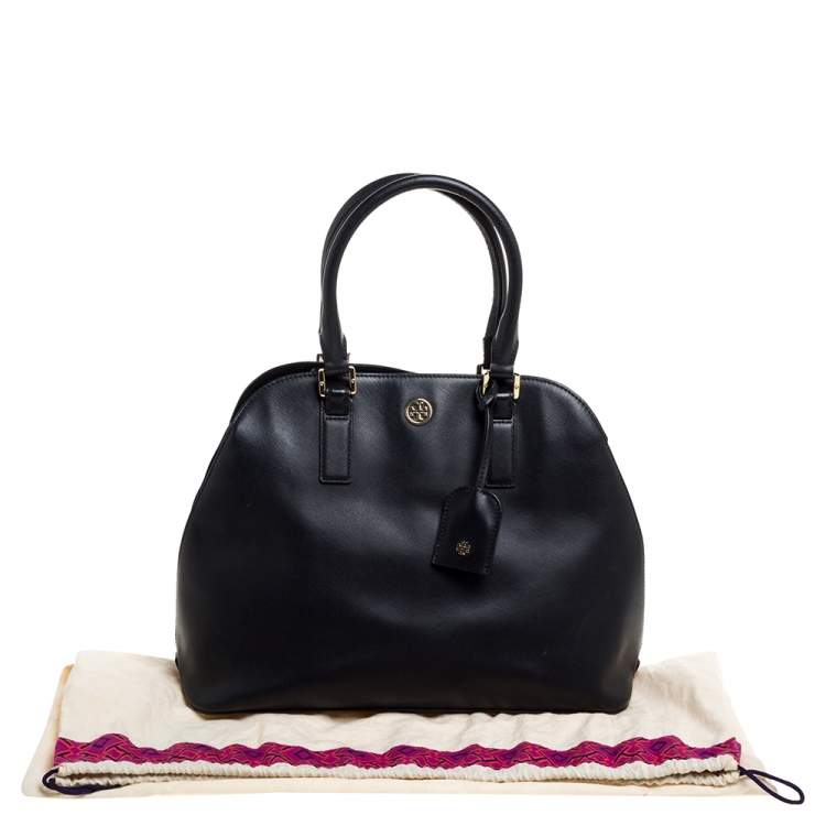 Pre Owned Tory Burch Black Leather Robinson Dome Satchel