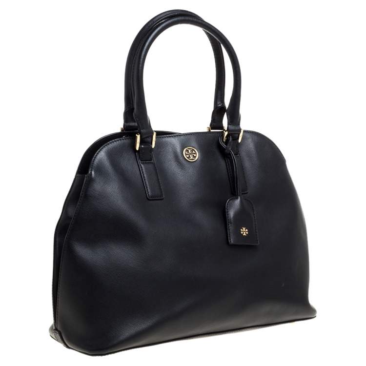 Pre Owned Tory Burch Black Leather Robinson Dome Satchel