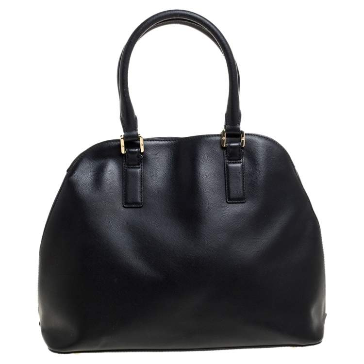 Pre Owned Tory Burch Black Leather Robinson Dome Satchel