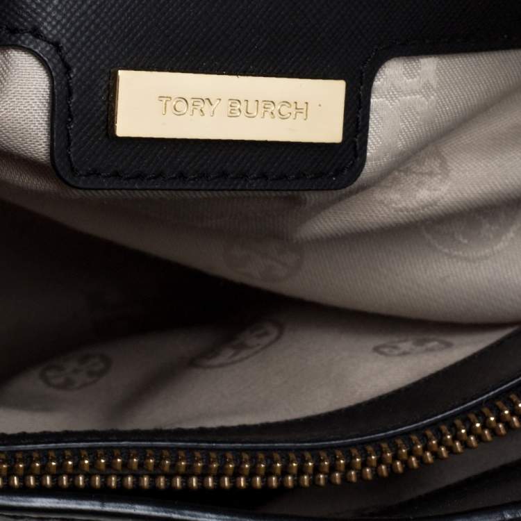 Pre Owned Tory Burch Black Leather Robinson Dome Satchel