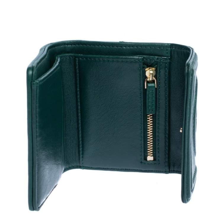 Tory Burch Green Leather Fleming Trifold Wallet Tory Burch | TLC