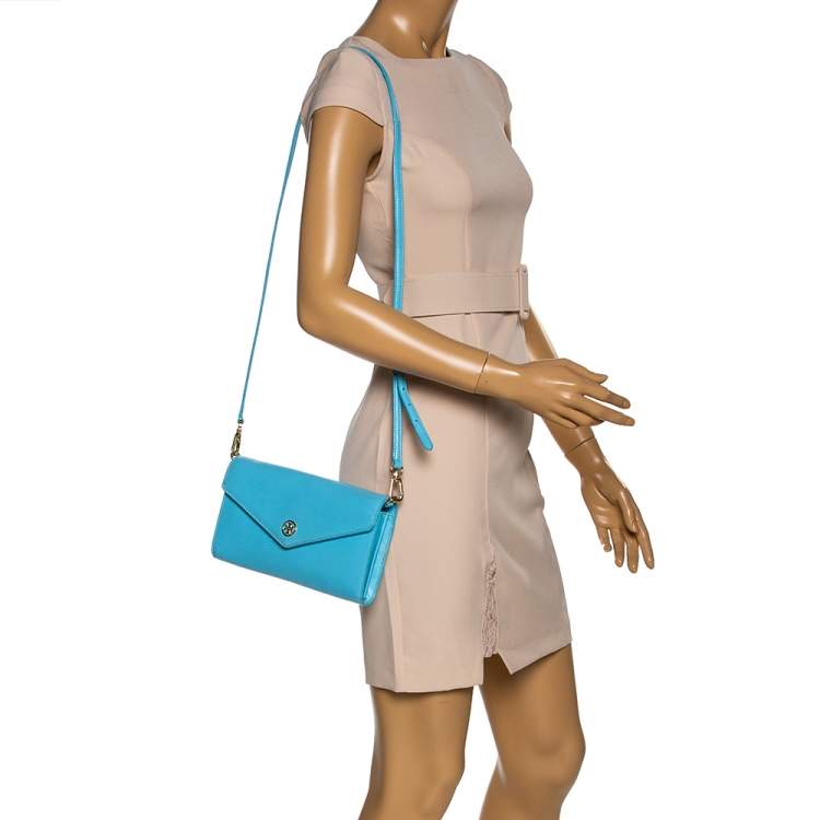 Tory Burch Sky Blue Leather Robinson Crossbody Bag Tory Burch | TLC