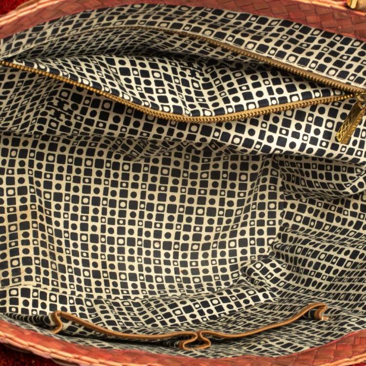 Pre Owned Tory Burch Pink Woven Raffia Beachy Norah Bucket Bag