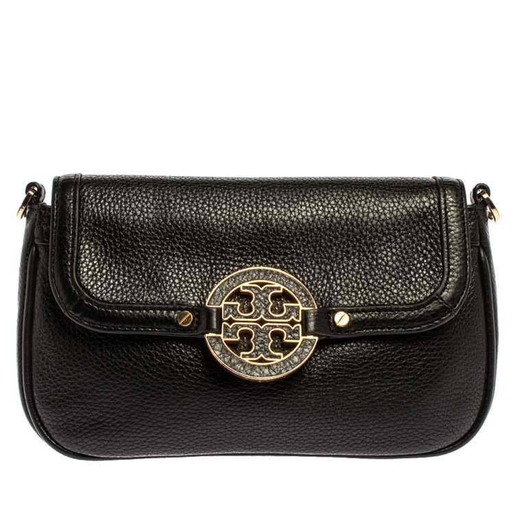 Tory Burch Amanda Round Cross Body Bag Black in Brown