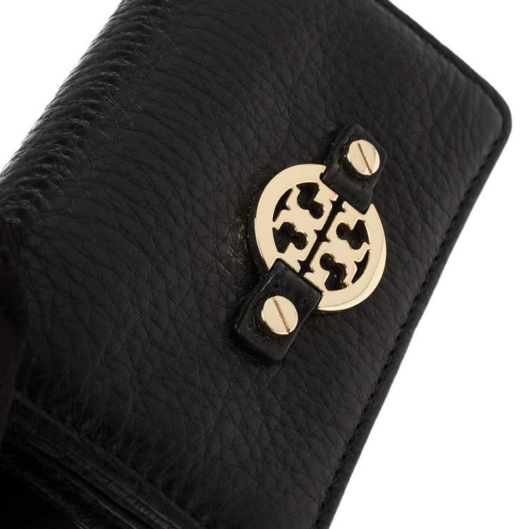 Pre Owned Tory Burch Black Leather Robinson Card Holder