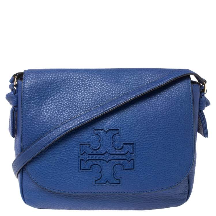 Tory Burch Bryant Mini Blue Leather Satchel Bag