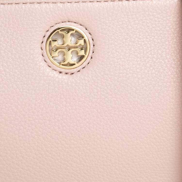 Pre Owned Tory Burch Nude Leather Robinson Clutch Bag