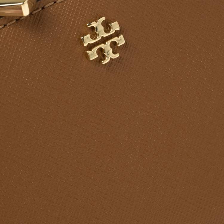 Pre Owned Tory Burch Tan Leather Bifold Card Holder 
