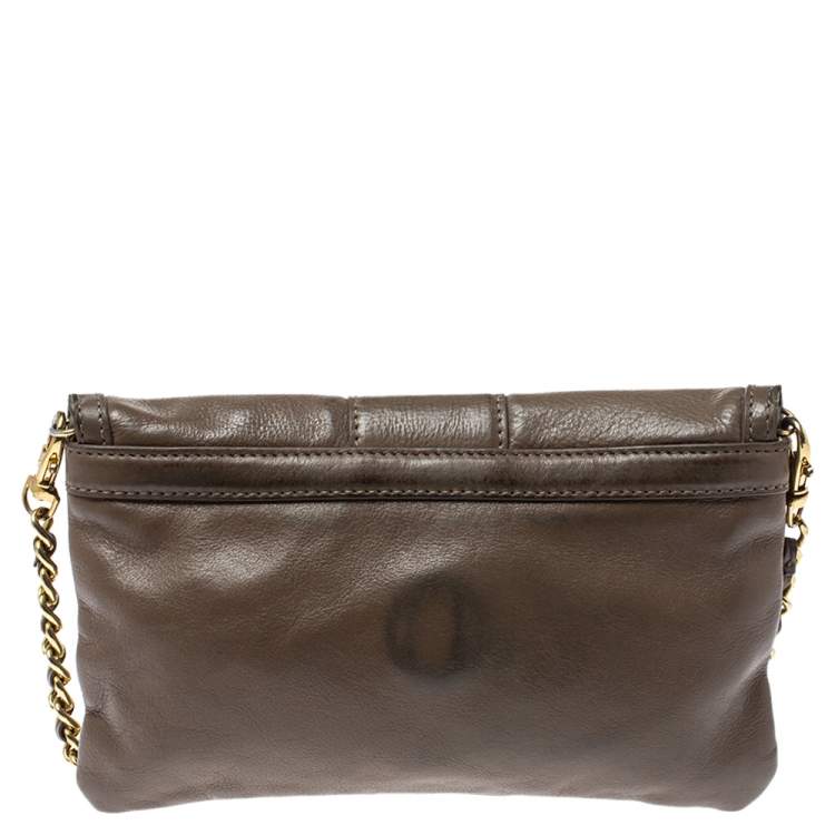 Pre Owned Tory Burch Beige Leather Crossbody Bag