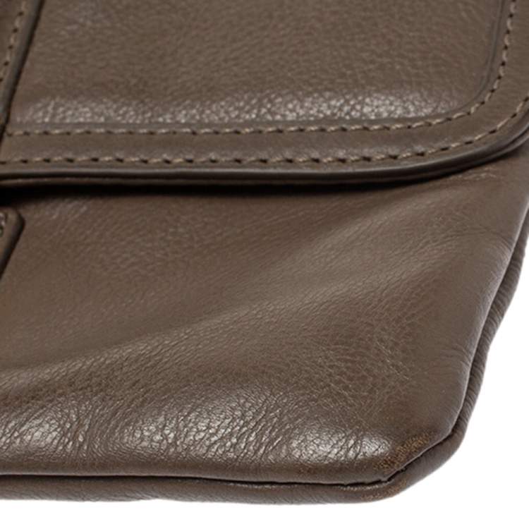 Pre Owned Tory Burch Beige Leather Crossbody Bag