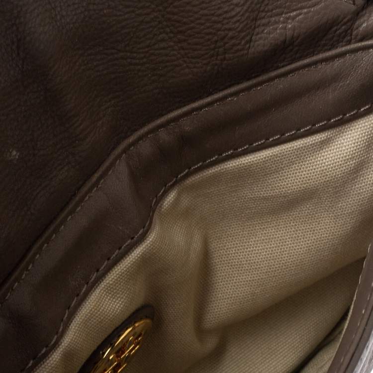 Pre Owned Tory Burch Beige Leather Crossbody Bag