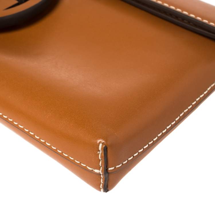 Pre Owned Tory Burch Brown Leather Miller Clutch
