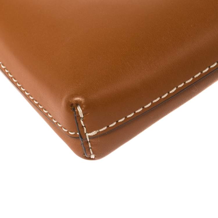 Pre Owned Tory Burch Brown Leather Miller Clutch