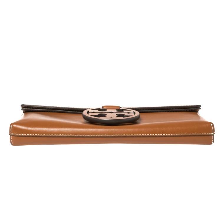 Pre Owned Tory Burch Brown Leather Miller Clutch