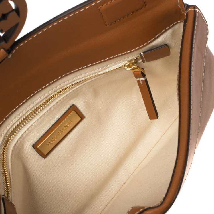 Pre Owned Tory Burch Brown Leather Miller Clutch