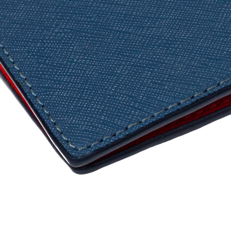 Pre Owned Tory Burch Blue Leather Robinson Wallet