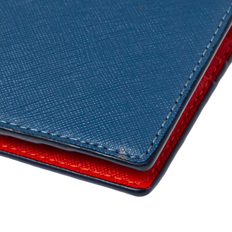 Pre Owned Tory Burch Blue Leather Robinson Wallet