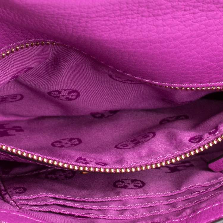 Pre Owned Tory Burch Fuchsia Leather Kira Envelope Flap Chain Bag