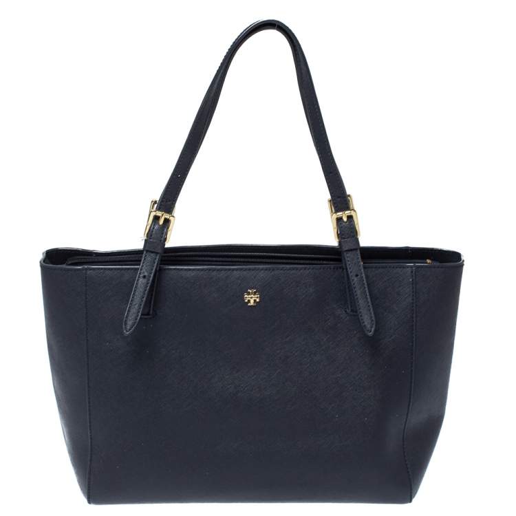 tory burch navy blue tote bag