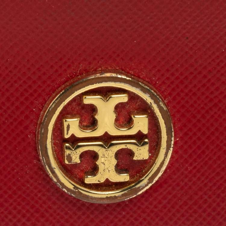 Pre Owned Tory Burch Red Leather Robinson Card Holder