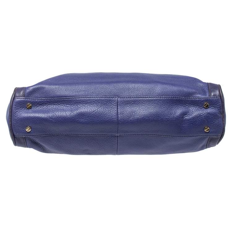 Pre Owned Tory Burch Purple Leather Hannah Tote