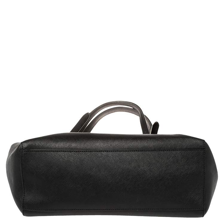 Pre Owned Tory Burch Black Leather York Buckle Tote