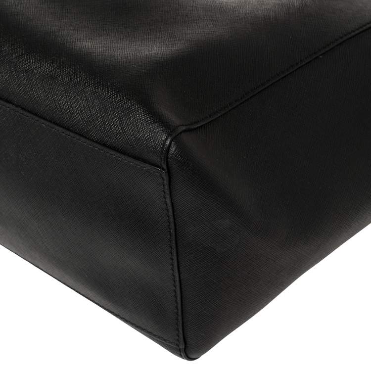 Pre Owned Tory Burch Black Leather York Buckle Tote