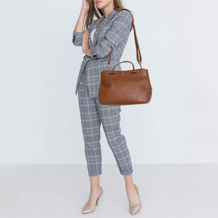 Tory Burch Robinson Double-Zip Tote in Grey