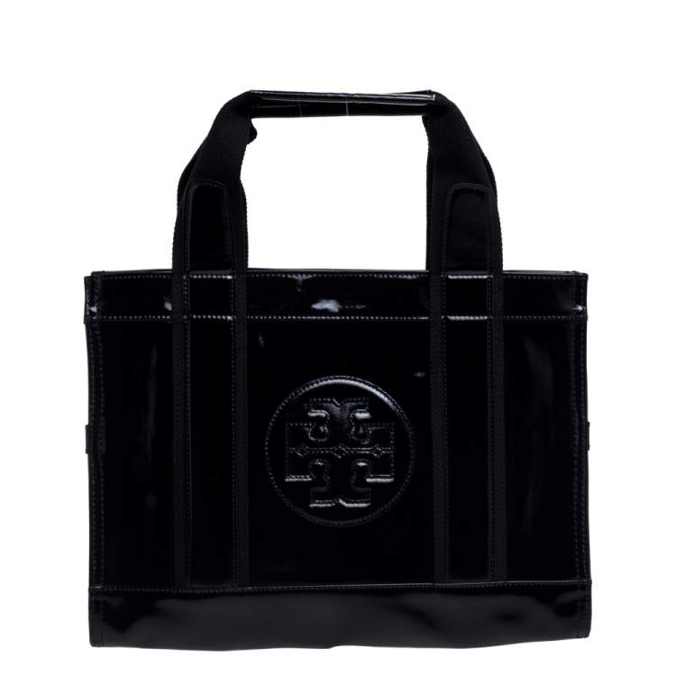 Tory Burch Black Patent Leather and Canvas Mini Tory Tote Tory Burch | TLC
