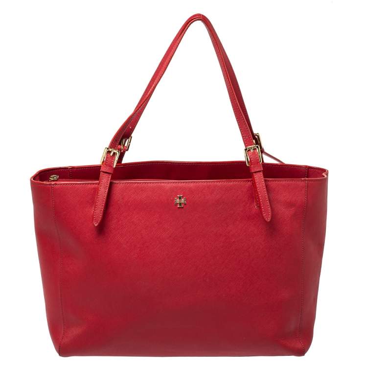 Tory Burch Red Leather Large York Buckle Tote Tory Burch | TLC