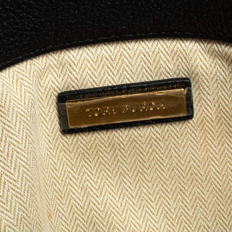Pre Owned Tory Burch Black Leather Kira Chain Clutch
