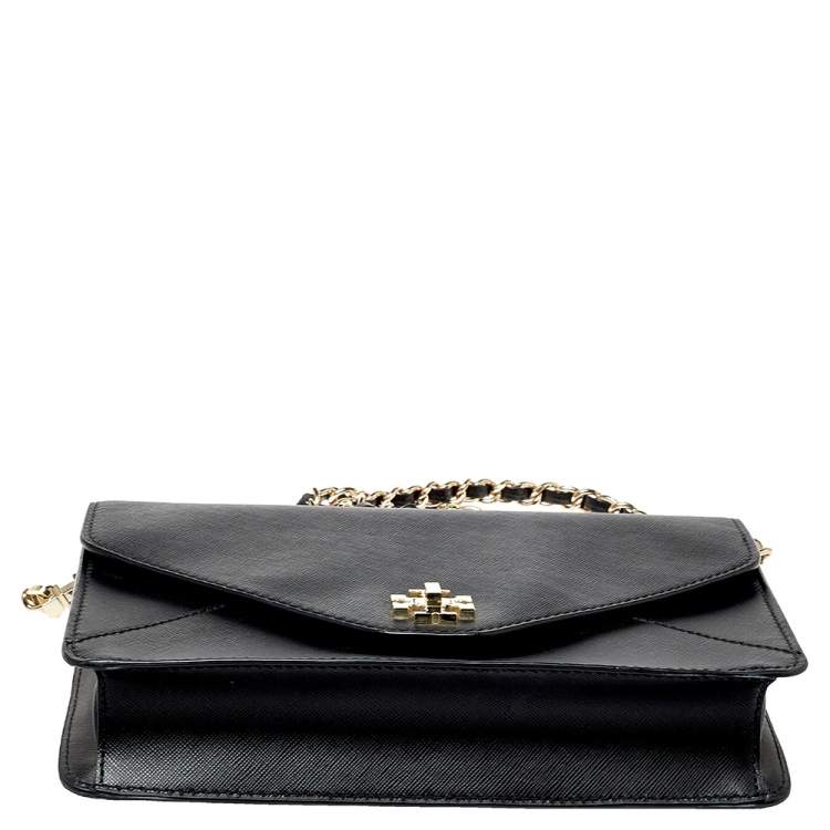 Pre Owned Tory Burch Black Leather Kira Shoulder Bag