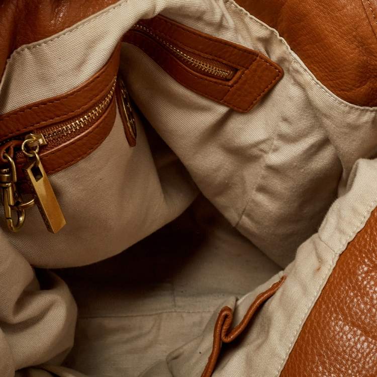 Pre Owned Tory Burch Tan Leather Amanda Hobo