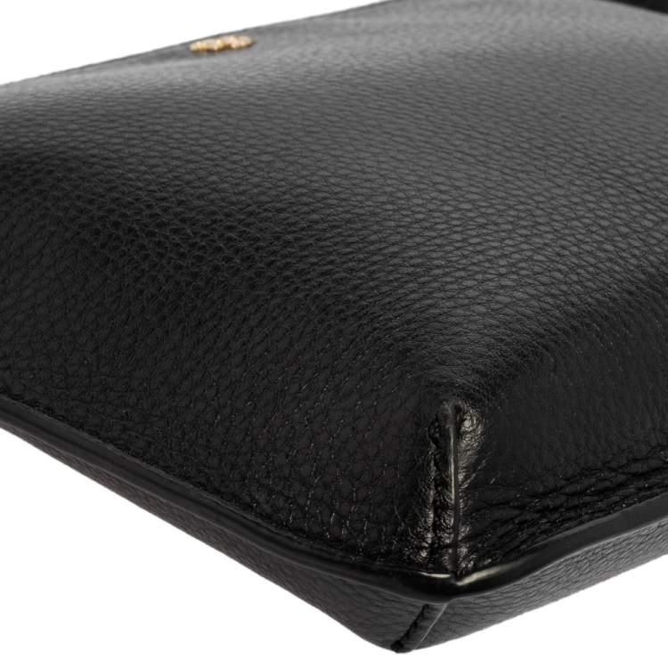 Pre Owned Tory Burch Black Leather Kira Tassel Crossbody Bag