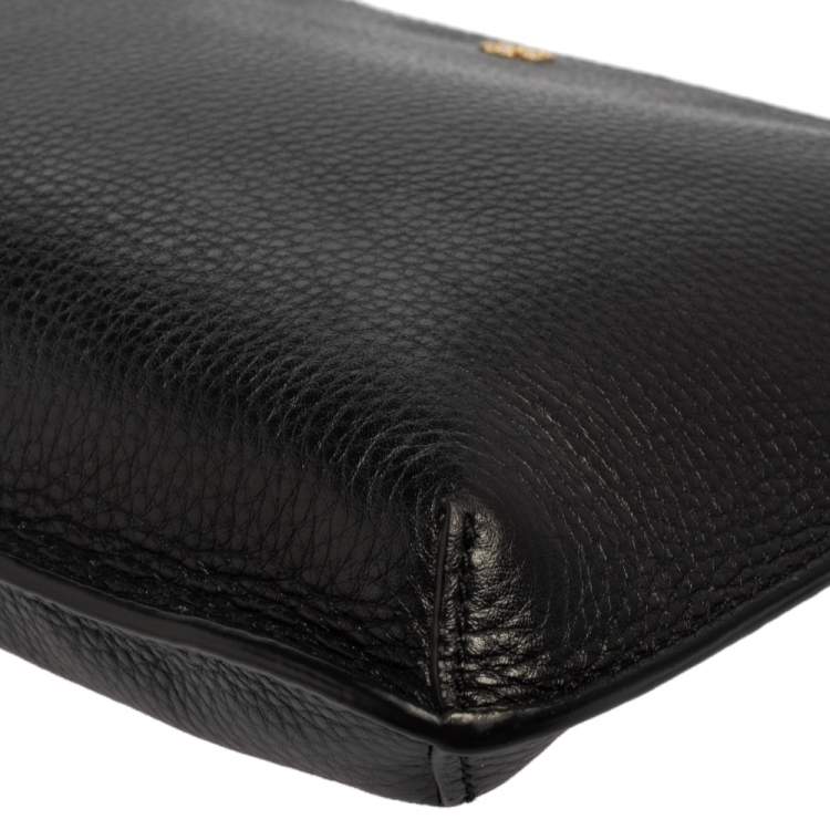 Pre Owned Tory Burch Black Leather Kira Tassel Crossbody Bag