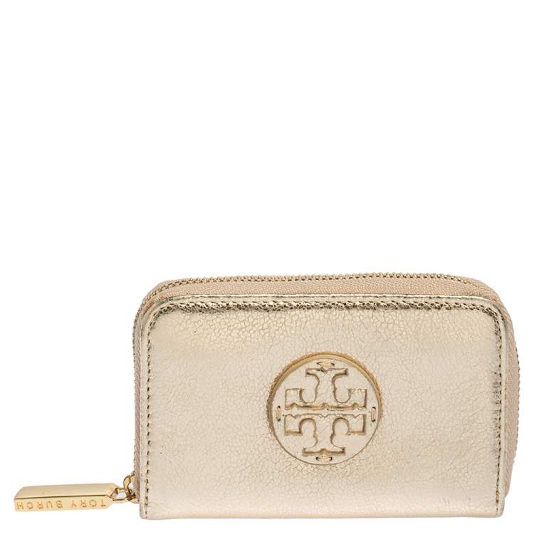 Tory Burch Gold Leather Zip Around Coin Purse Tory Burch | TLC