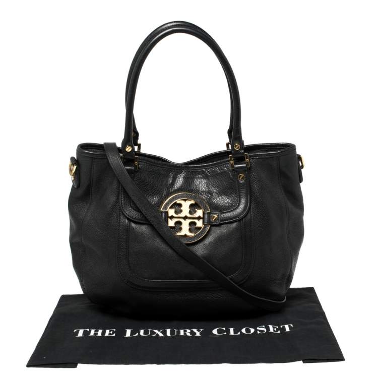 Pre Owned Tory Burch Black Leather Amanda Hobo